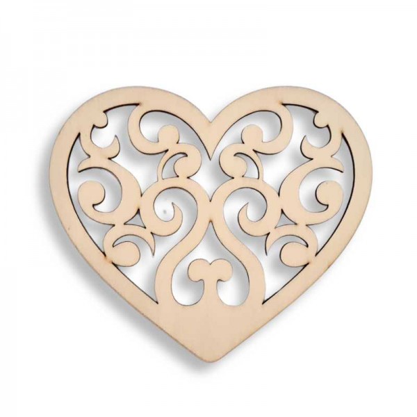 Leseni podstavki za pijačo Srček čipkast - komplet